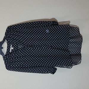 Gently Used Black and White Polka-dot Long Sleeve Top